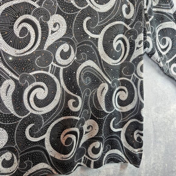 Russell Kemp Sparkly Swirl Pattern Top 3/4 Sleeve V-Neck Womens 2X career casual - Picture 6 of 11